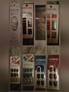 Lot Press On Nails And Nail Polish Wraps